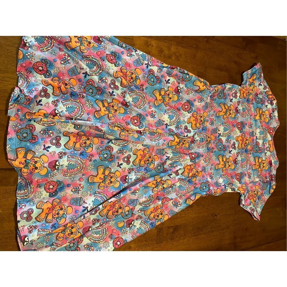 Olive and Gray Girls Gingerbread Mouse Christmas Soft Stretch Dress Pockets 14 - Picture 6 of 10